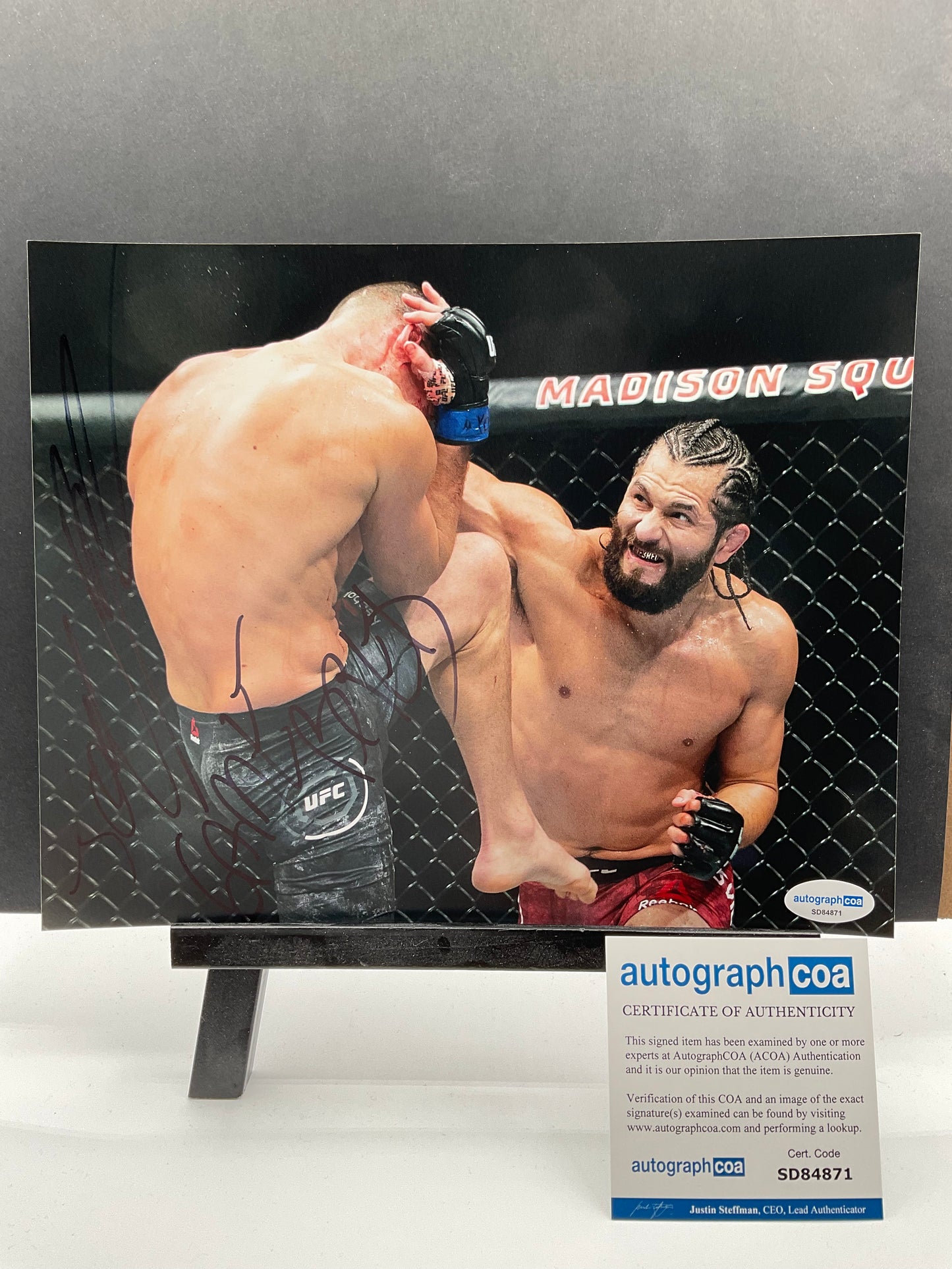 Jorge Masvidal UFC signed photo 8x10 ACOA MMA Gamebred