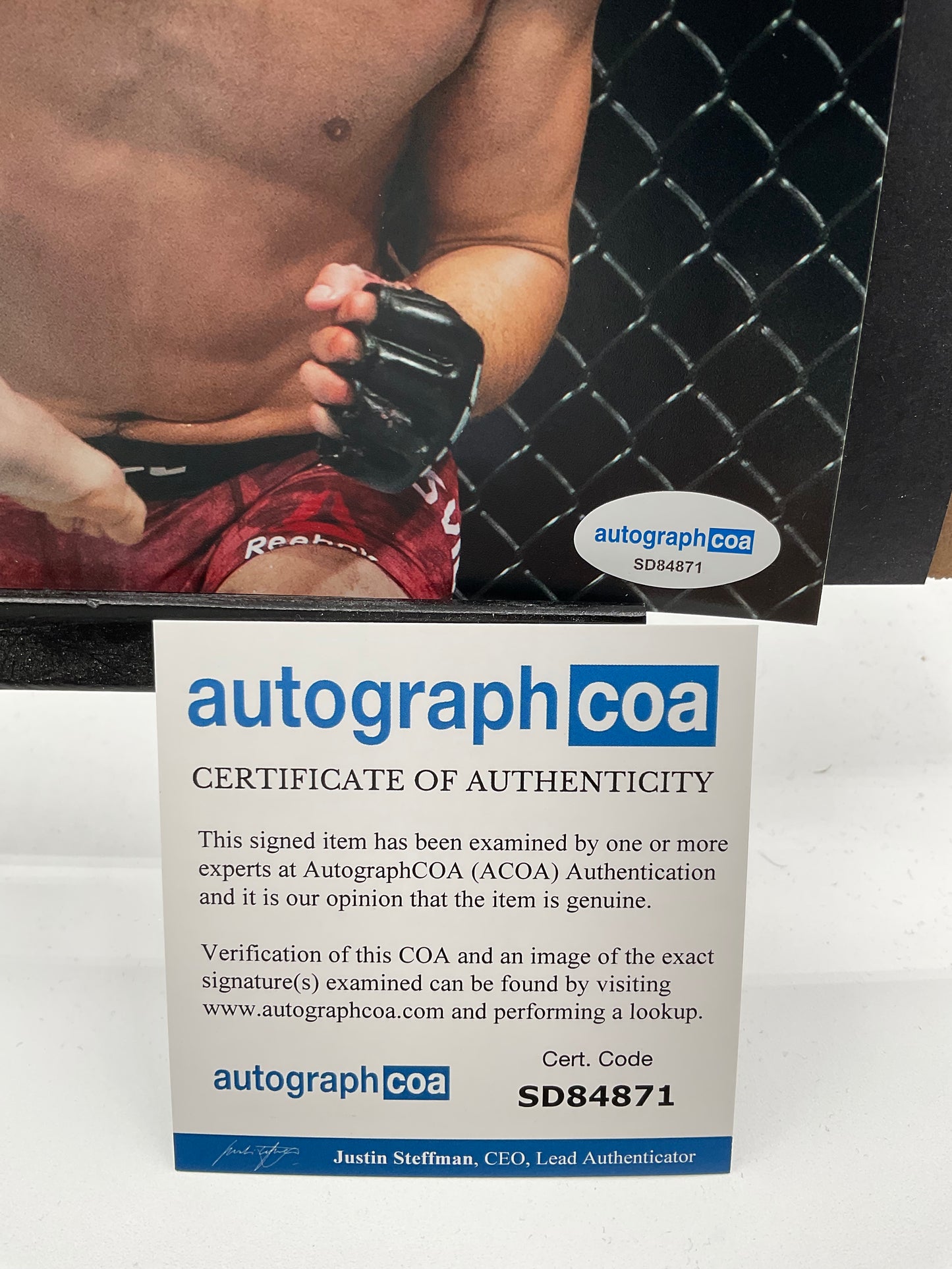 Jorge Masvidal UFC signed photo 8x10 ACOA MMA Gamebred