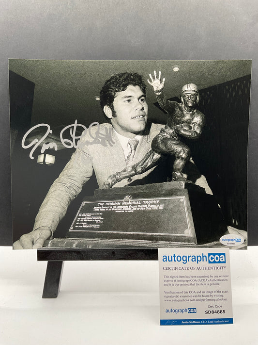 Jim Plunkett Stanford signed photo 8x10 ACOA Heisman