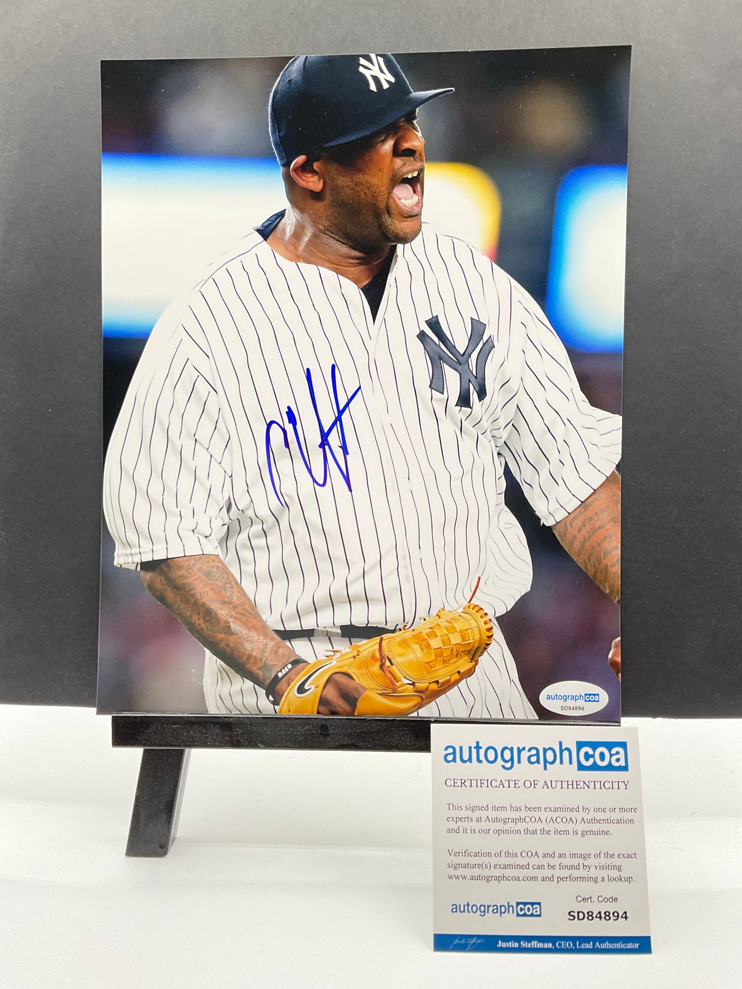 CC Sabathia Yankees signed photo 8x10 ACOA