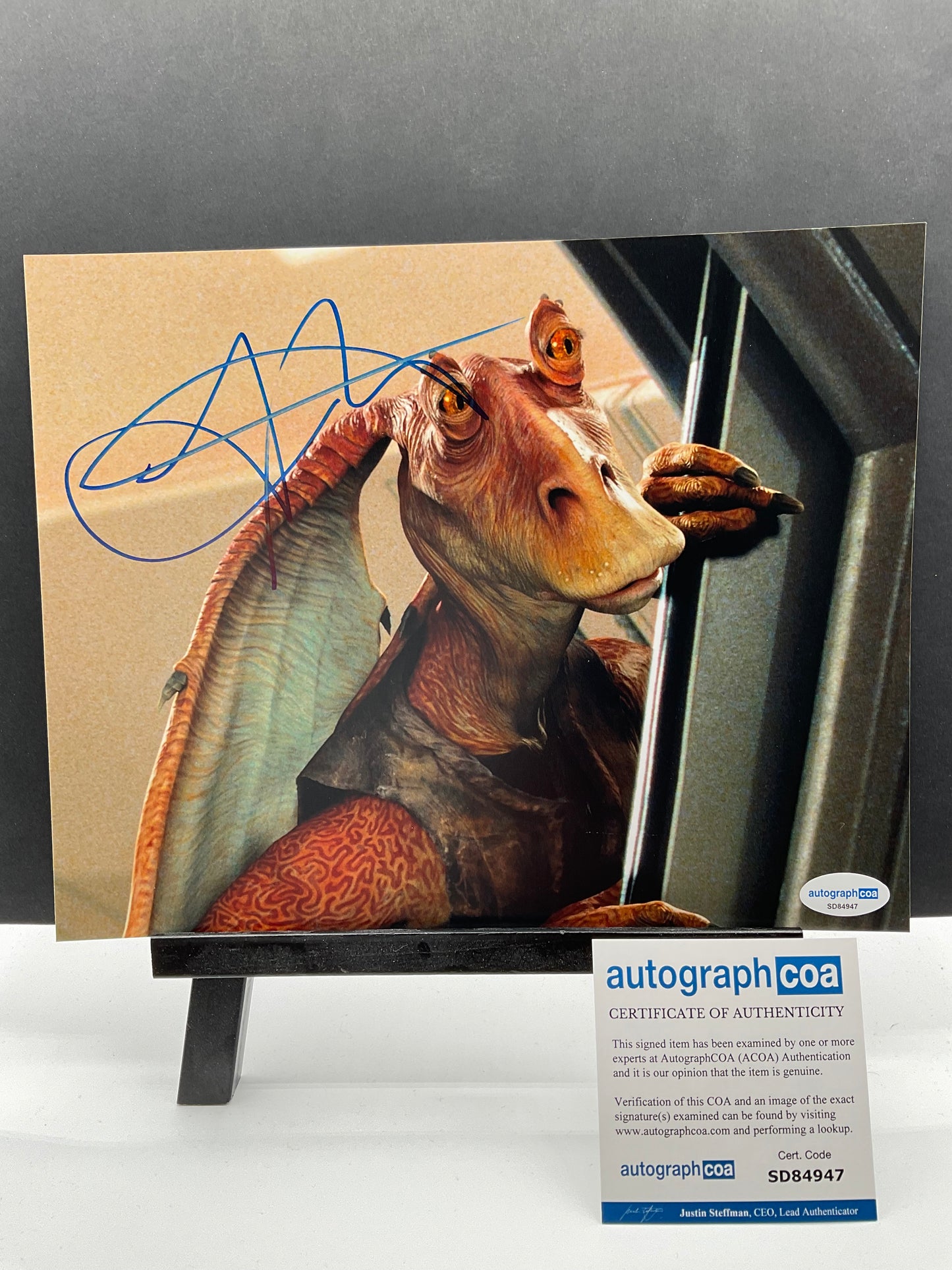 Ahmed Best Star Wars Jar Jar Binks signed photo 8x10 ACOA