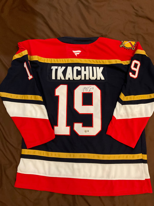 Matthew Tkachuk Florida Panthers signed Jersey Beckett NHL