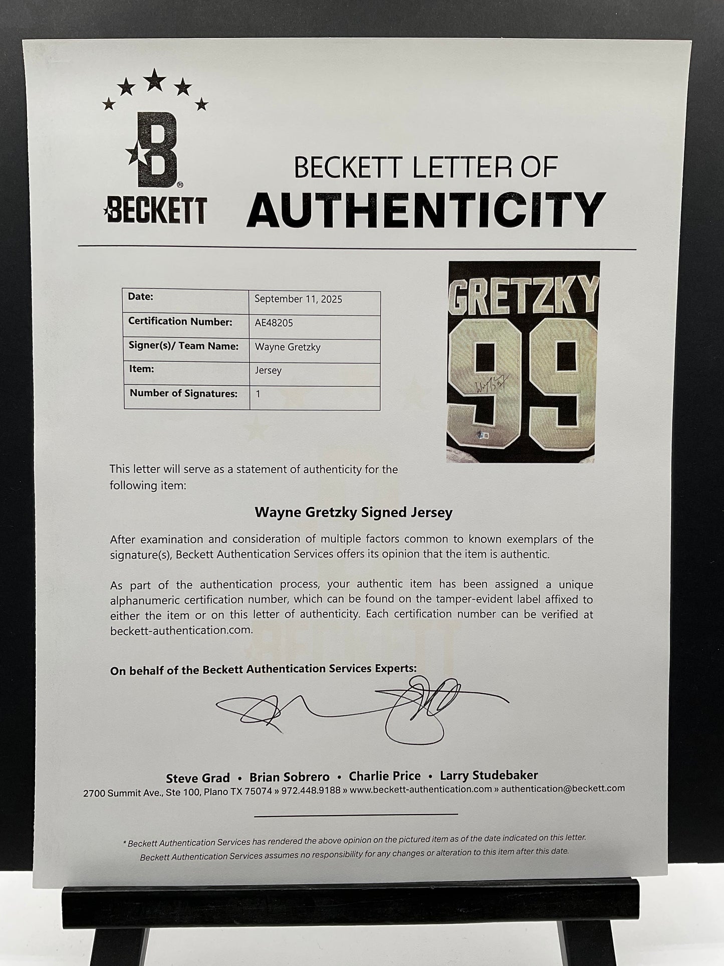 Wayne Gretzky Kings signed Jersey Beckett NHL The Great One