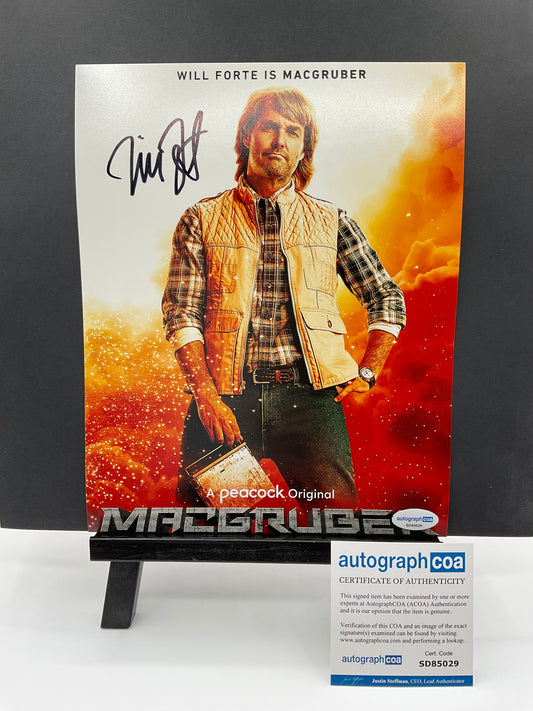 Will Forte Macgruber signed photo 8x10 ACOA SNL